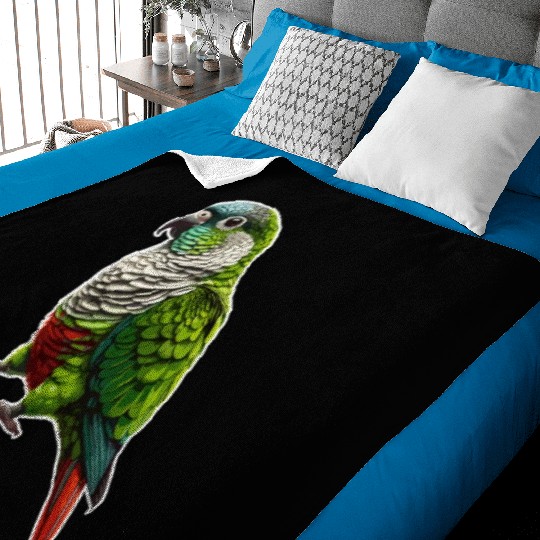 Green Cheeked Conure Drawing Conure Parrot Baby Blankets