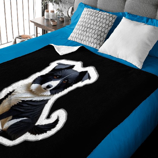 Origami Border Collie Baby Blankets