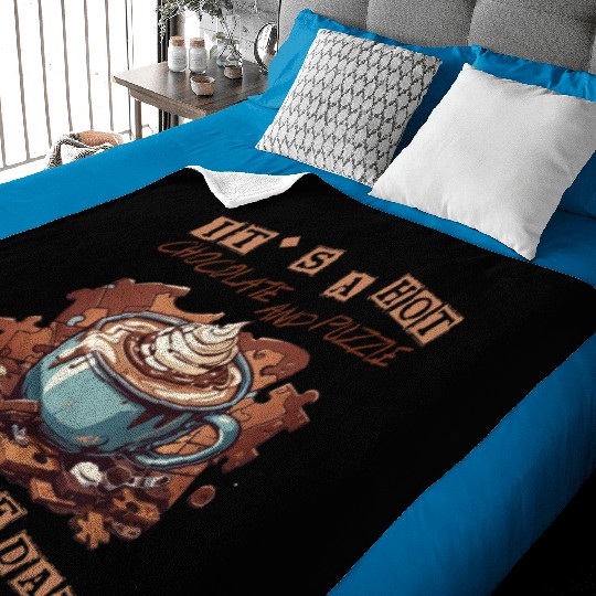 cute it hot chocolate and puzzle kind of day retro Baby Blankets