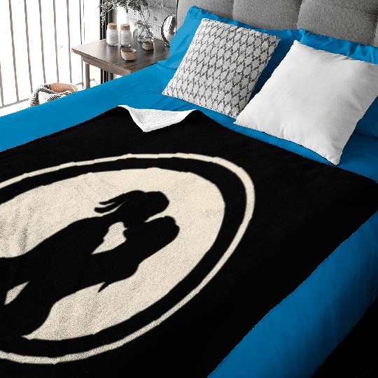 Silhouette of Lesbian Couple Baby Blankets