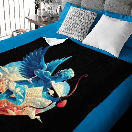 Valentine's Day - Cupid with a bow, heart, love Baby Blankets