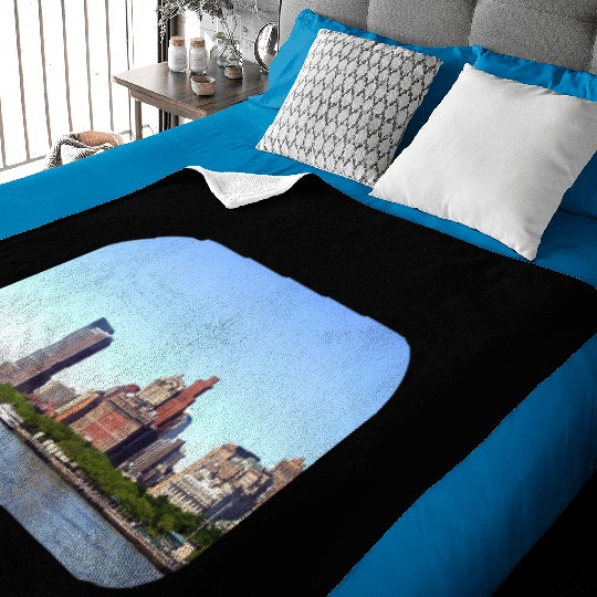 Manhattan NY - Manhattan Skyline on a Clear Day Baby Blankets