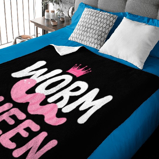 Worm Queen Worm Farming Vermiculture Worm Farmer Baby Blankets