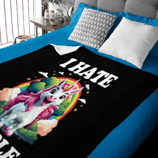 I HATE PEOPLE Baby Blankets