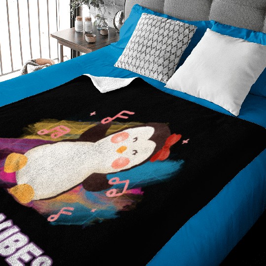 Joyful Penguin Harmony: Arctic Dance Delight Baby Blankets