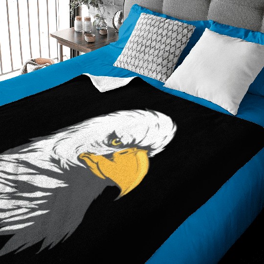Bald Eagle Head Cartoon Baby Blankets