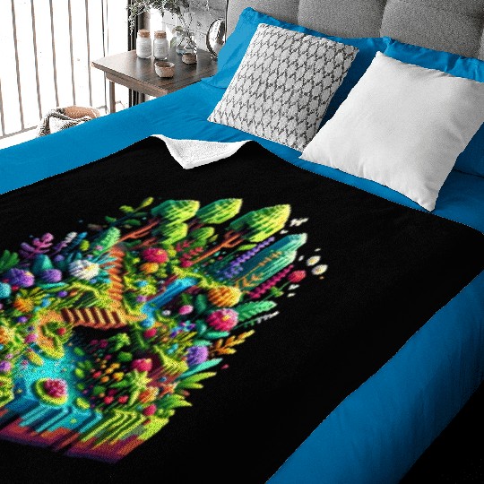 Voxel Enchanted Forest Baby Blankets