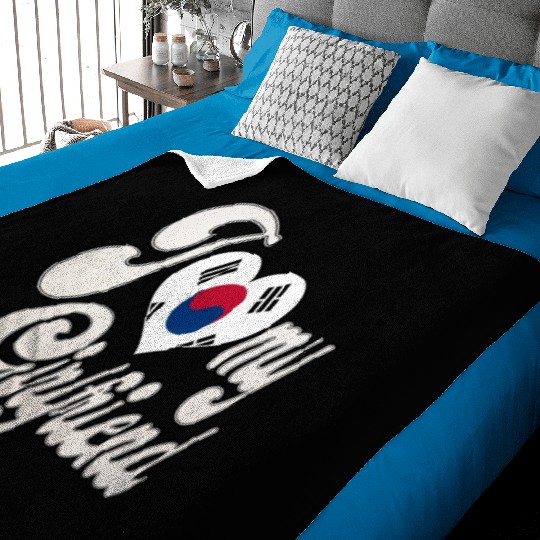 uploadedI Love My South Korean Girlfriend Baby Blankets
