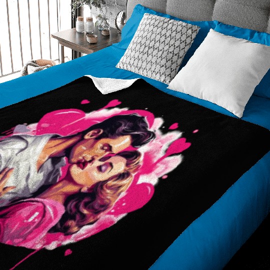 Valentine's Day, Hollywood Lovers Vintage Poster Baby Blankets