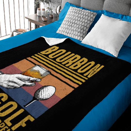 Bourbon Golf Funny Golfer Bourbon Lover Baby Blankets