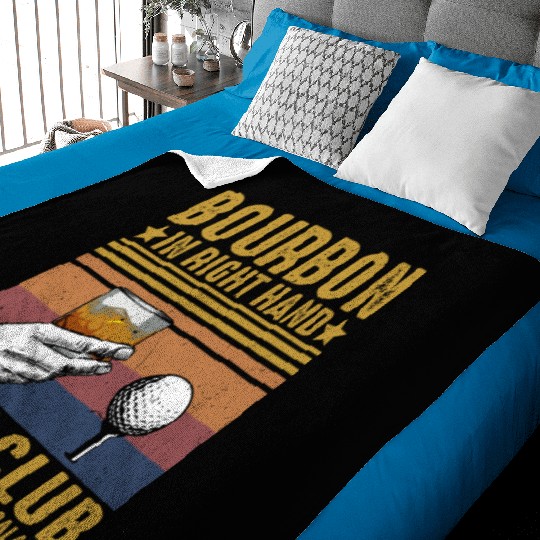 Bourbon Golf Funny Golfer Bourbon Lover Baby Blankets