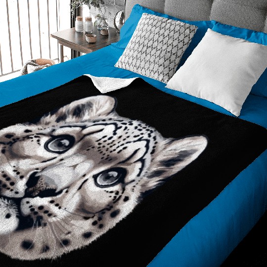 Snow Leopard Leopard White Leopard Baby Blankets