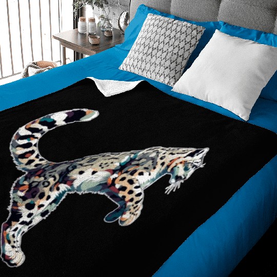 Snow Leopard Leopard White Leopard Baby Blankets