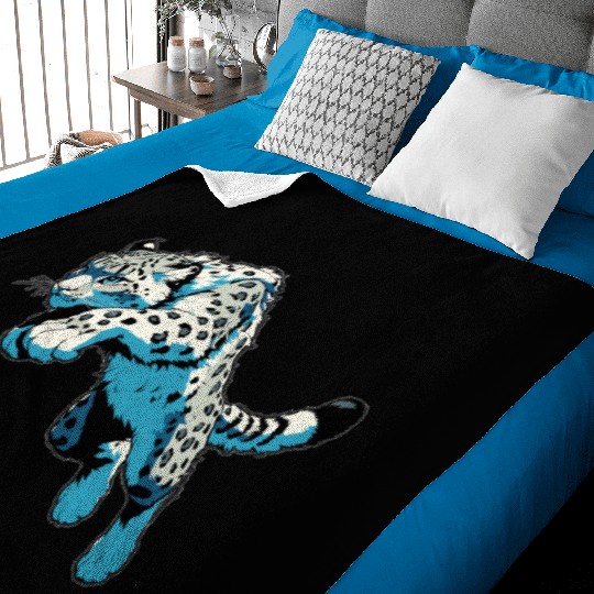 Snow Leopard Leopard White Leopard Baby Blankets