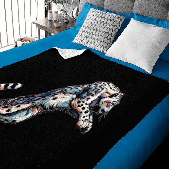 Snow Leopard Leopard White Leopard Baby Blankets