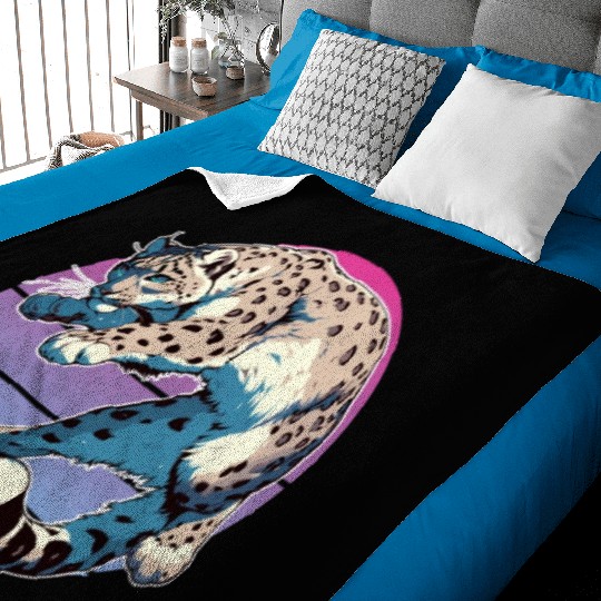 Snow Leopard Leopard White Leopard Baby Blankets