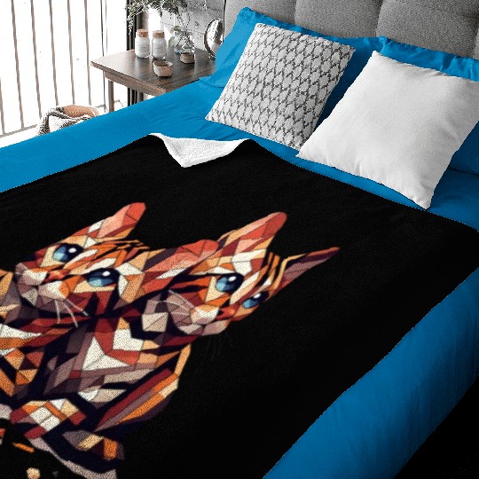 Bengal Kittens Geometric Shape Baby Blankets