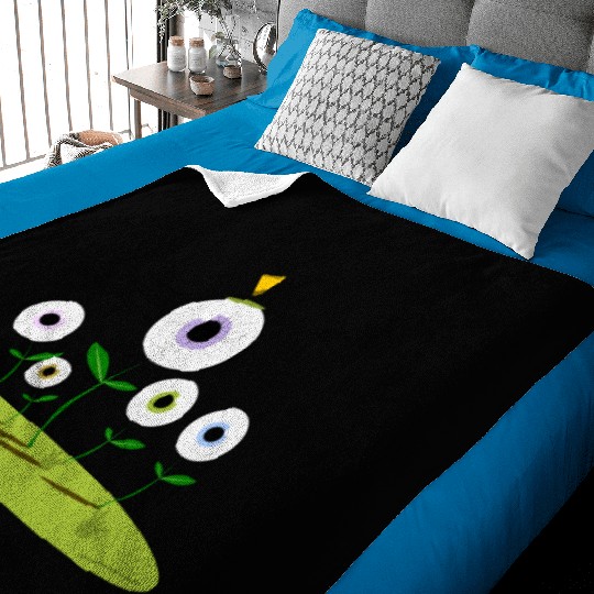 CIRCUS IN SPRING: EYES ON SPRING FLOWERS Baby Blankets