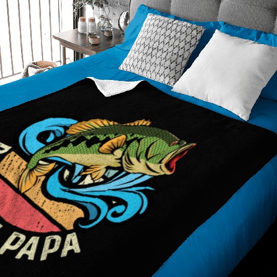 Reel Cool Papa Fishing Captain Gift Baby Blankets
