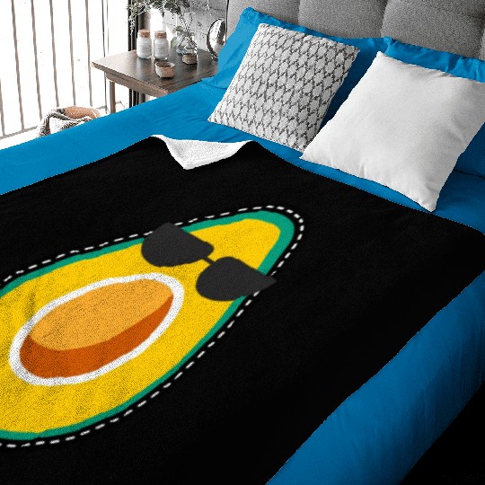 Funny Avocado Face Baby Blankets