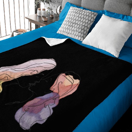 Lesbian Couple Simple Minimalistic Drawing Baby Blankets