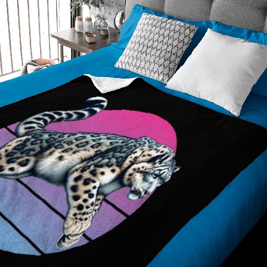 Snow Leopard Leopard White Leopard Baby Blankets