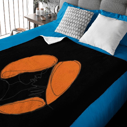 Elegant Lesbian Couple Kissing Line Drawing Baby Blankets