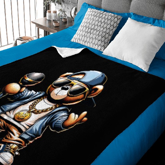 teddy bear rapper Baby Blankets