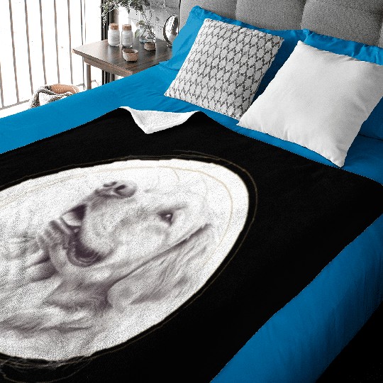 Golden retriever portrait pencil sketch Baby Blankets