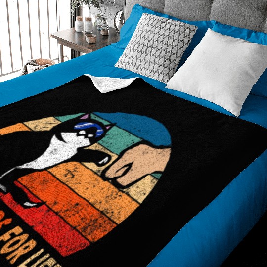 Best Friends for Life Fist Bump Cat Owner Retro Baby Blankets