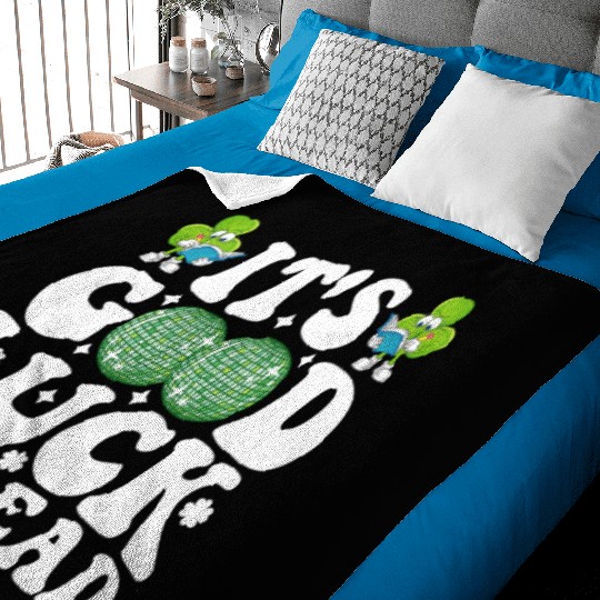 It's Good Luck To Read St Patricks Day Disco Ball Baby Blankets