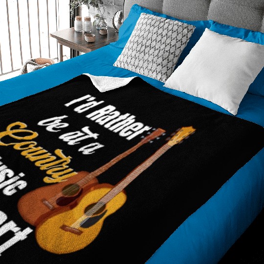 I'd Rather Be At A Country Music Concert Cowgirl Baby Blankets