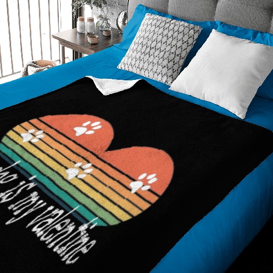 My dog is my valentine . Baby Blankets