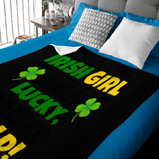 Born Lucky, Raised Bold Irish Girl St Patricks day Baby Blankets