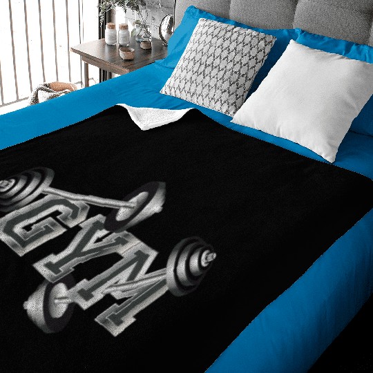 Dumbbell typography for fitness and gym enthusiast Baby Blankets