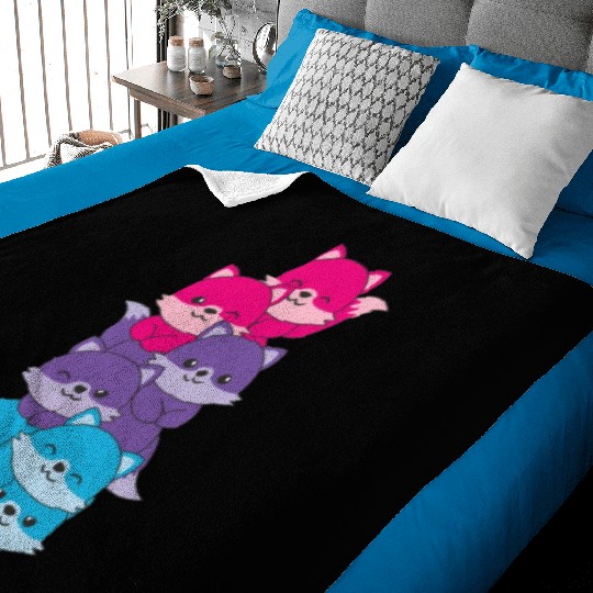 Androgynous Flag Pride Lgbtq Cute Fox Baby Blankets