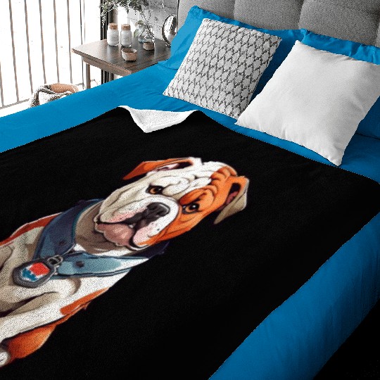 English Bulldog Stickers Baby Blankets