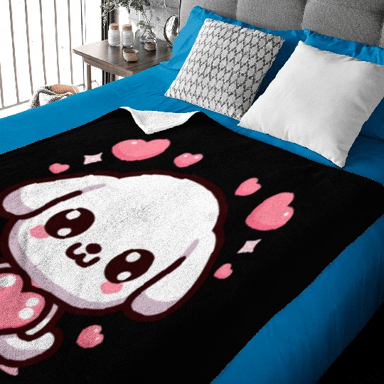 Cute Puppy Dog Heart Valentin Day Baby Blankets