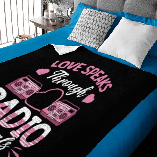Radio Moderator Valentine's Day Love Radio Signals Baby Blankets