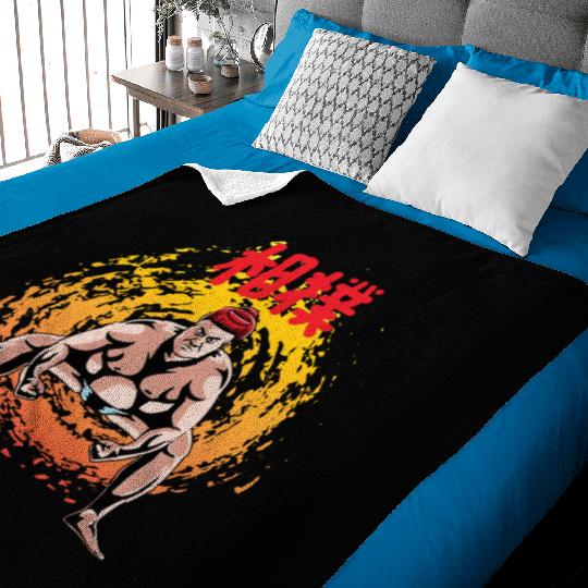Sumo Wrestler Japanese Wrestling Fan Gift Baby Blankets