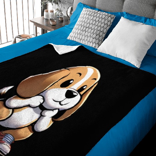 Squat Squad: Beagle's Fitness Journey Baby Blankets