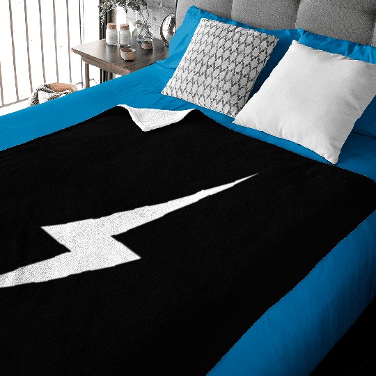 White Lightning bolt Baby Blankets