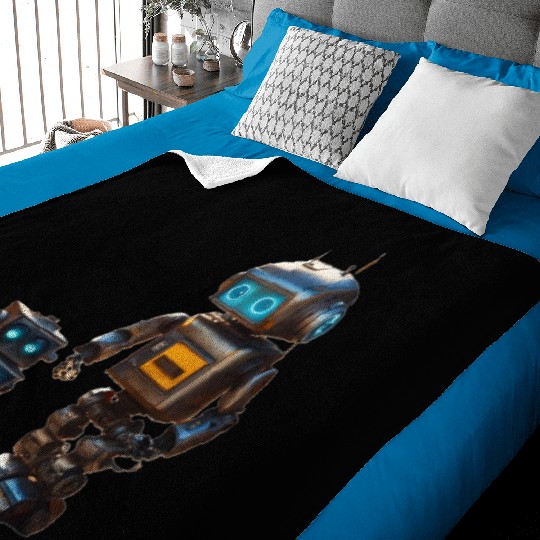 Two robot friends Baby Blankets