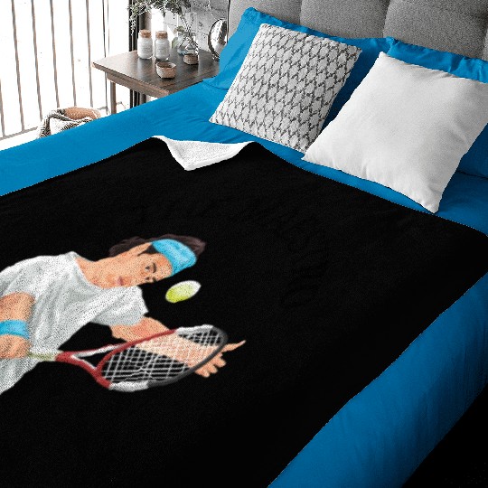 White Illustrated Tennis Club T Stirt Baby Blankets