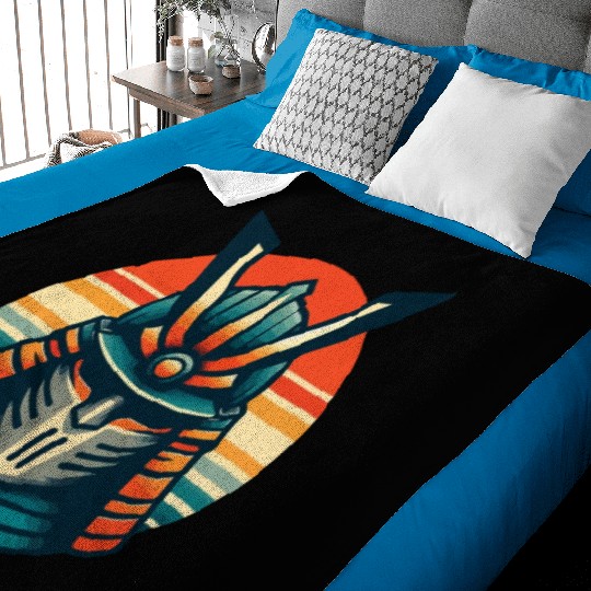 Retro Samurai Vector Art Baby Blankets