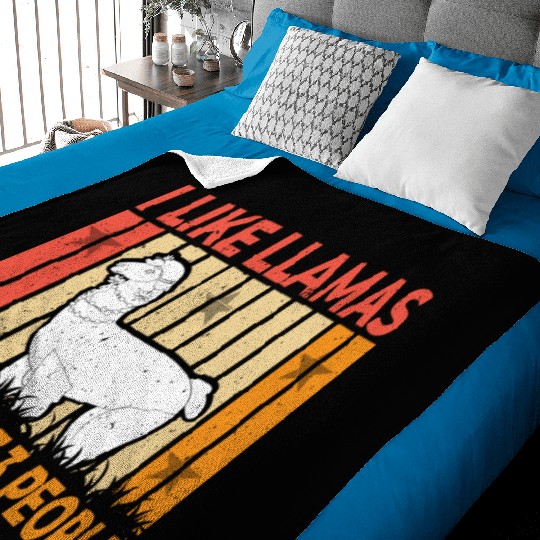 Vintage Llama I Like Llamas And Maybe 3 People T-S Baby Blankets