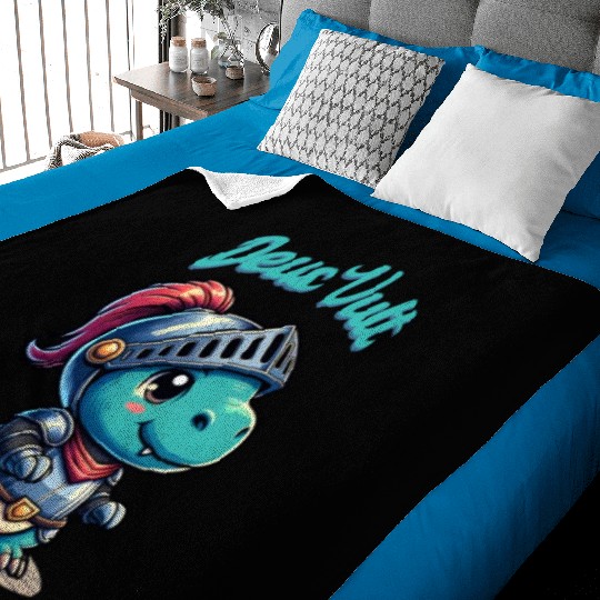 Deus Vult Historical Knight Dragon Baby Blankets