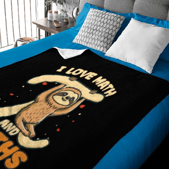 Pi Day I Love Math And Sloths Baby Blankets