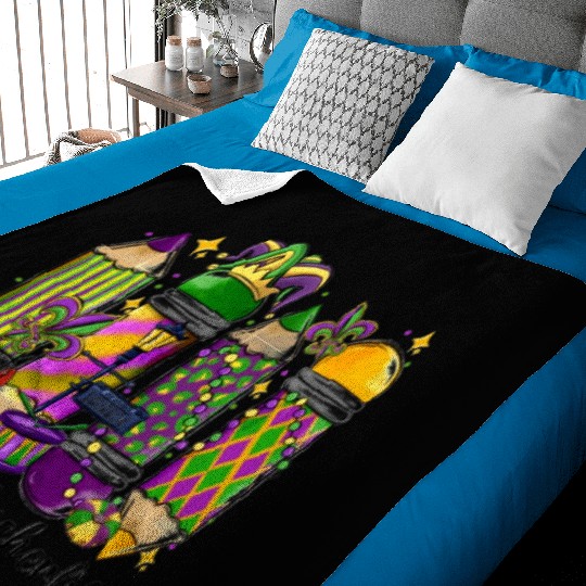 mardi gras teacher life Baby Blankets