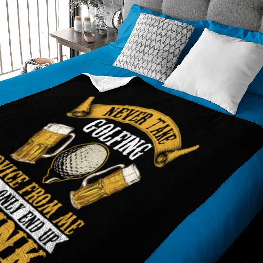 Funny golf beer golfing Baby Blankets